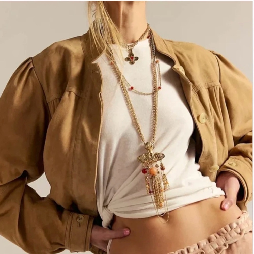 Free People NWT Catriona Bohemian-inspired Necklace With Large Pendant